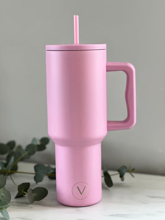 Vilma Home glas með haldi Flamingo Bleikt 1200 ml